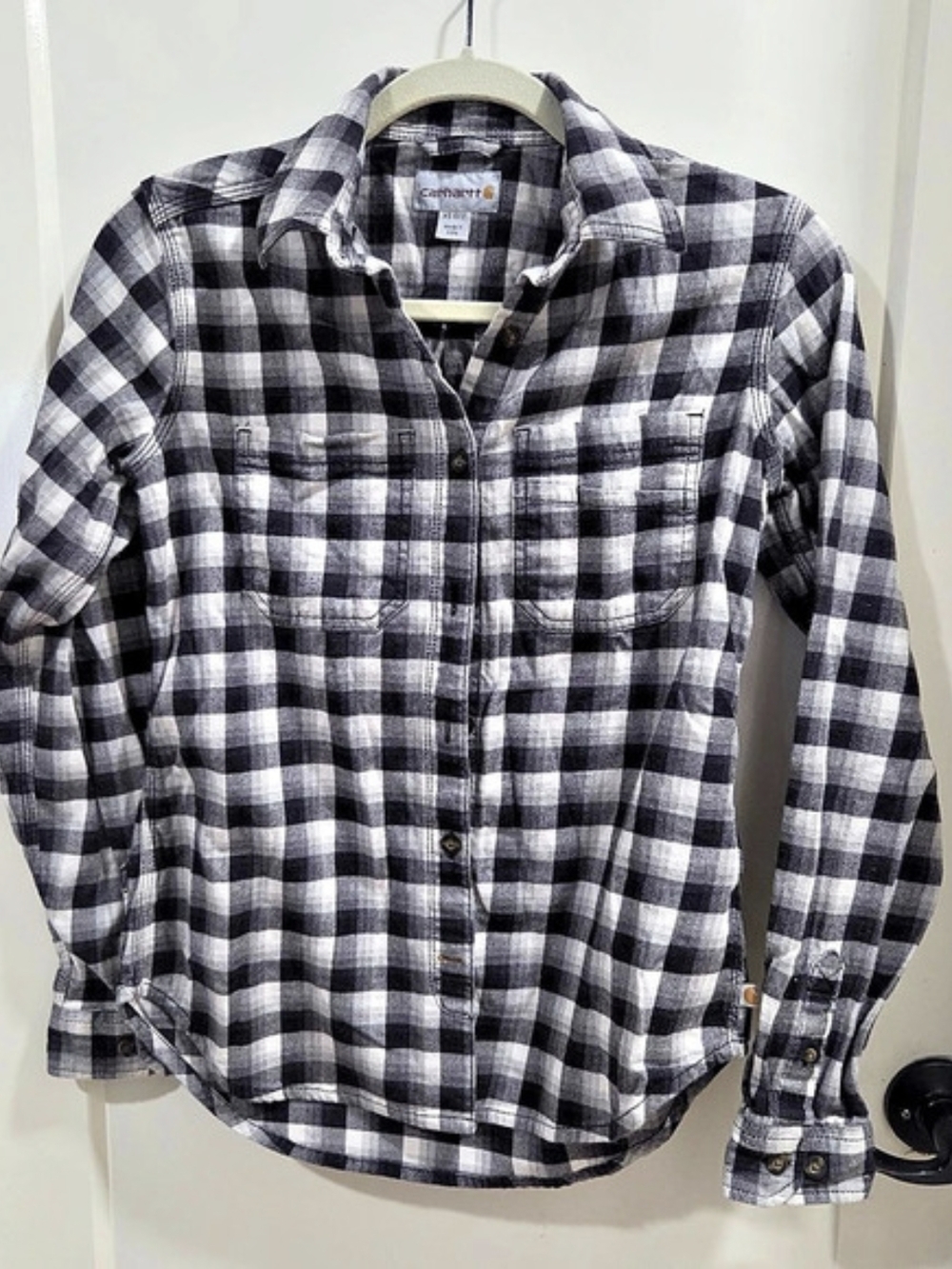Carhartt Women's Rugged Flex Hamilton Flannel Shirt Plaid Button Down Shirt